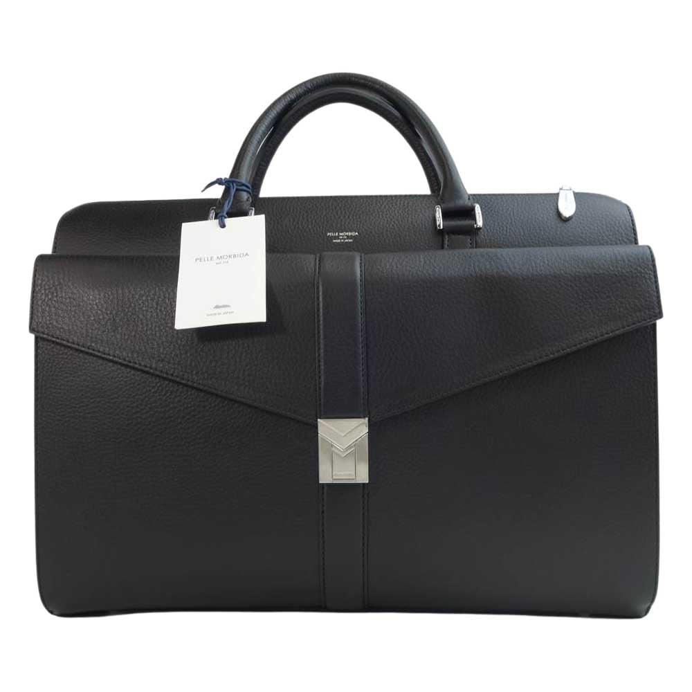 PELLE MORBIDA ペッレモルビダ PMO-HMB002  Maiden Voyage メイデンヴォヤージュ シュリンクレザー ブリーフケース ビジネスバッグ ブラック系【新古品】【未使用】【中古】