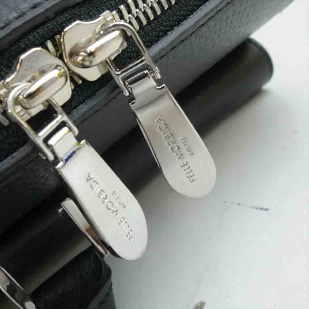 PELLE MORBIDA ペッレモルビダ PMO-HMB002  Maiden Voyage メイデンヴォヤージュ シュリンクレザー ブリーフケース ビジネスバッグ ブラック系【新古品】【未使用】【中古】