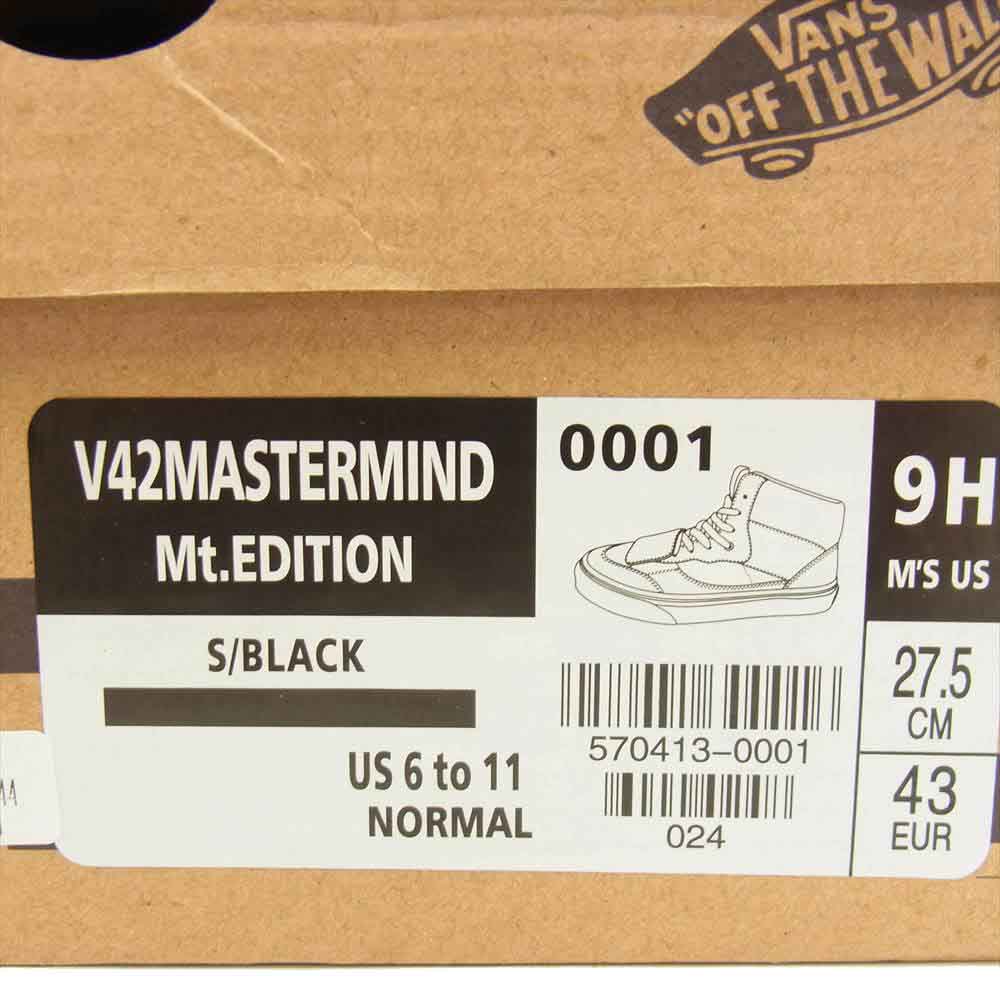 VANS バンズ × mastermind japan マスターマインド ジャパン Mt. EDITION マウンテン エディション スニーカー ブラック ブラック系 27.5㎝【新古品】【未使用】【中古】