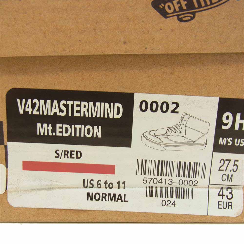 VANS バンズ × mastermind japan マスターマインド ジャパン Mt. EDITION マウンテン エディション スニーカー レッド レッド系 27.5㎝【新古品】【未使用】【中古】