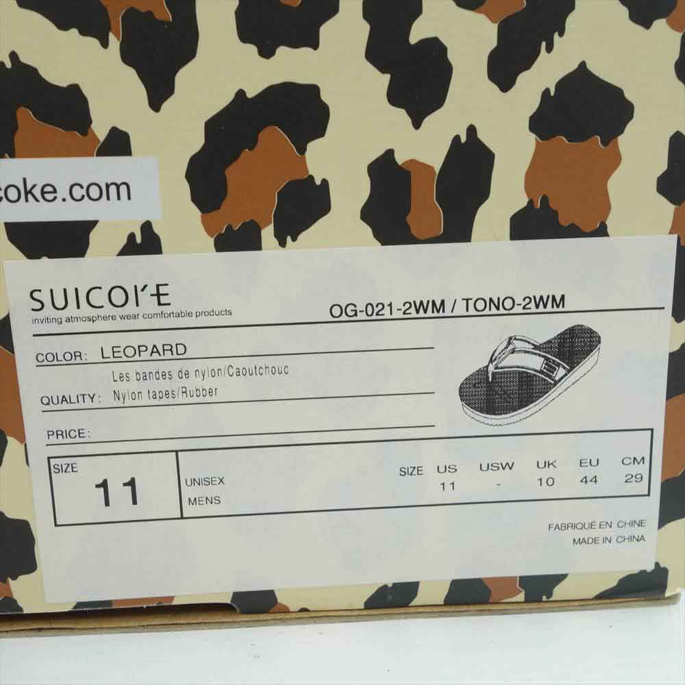 WACKO MARIA ワコマリア OD-021-2WM × SUICOKE ワコマリア スイコック サンダル レオパード ブラック系 11【新古品】【未使用】【中古】