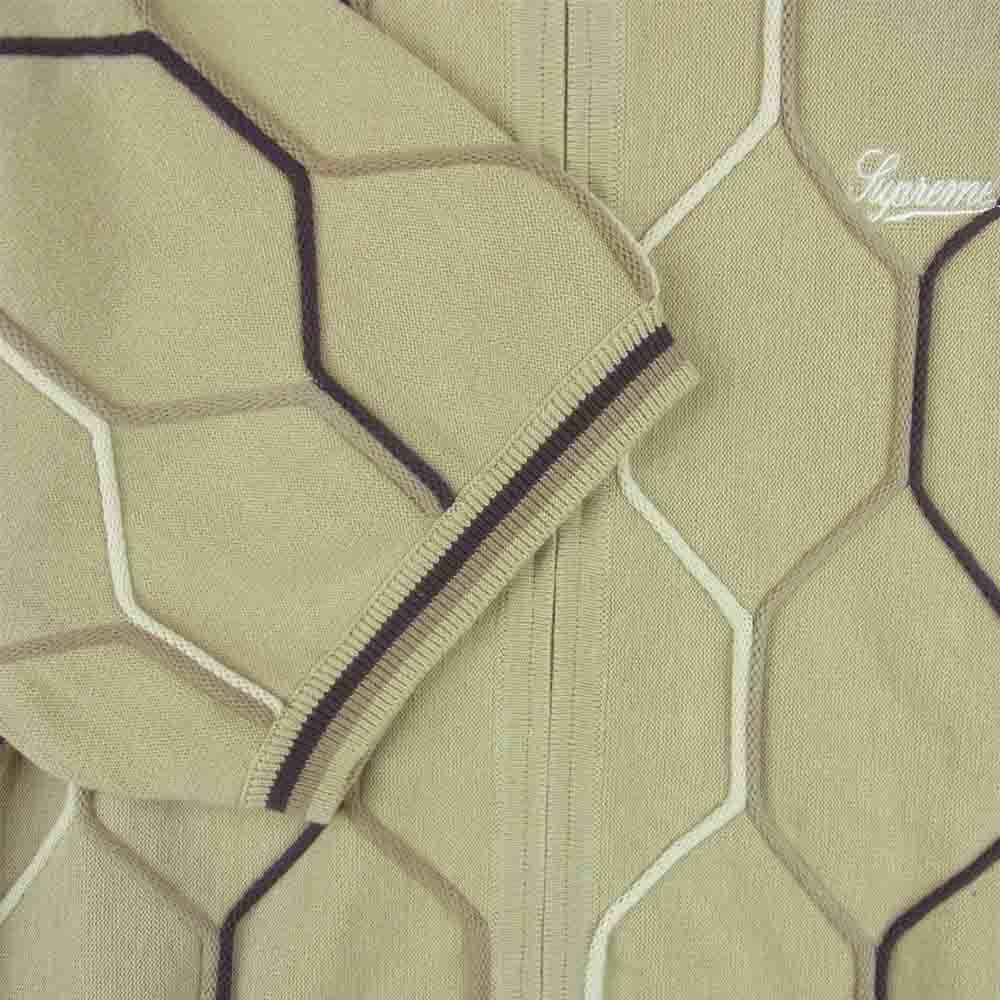 Supreme シュプリーム 21SS Hex Zip Up Polo ヘクス ジップアップ 半袖 ポロシャツ ブラウン系 L【中古】