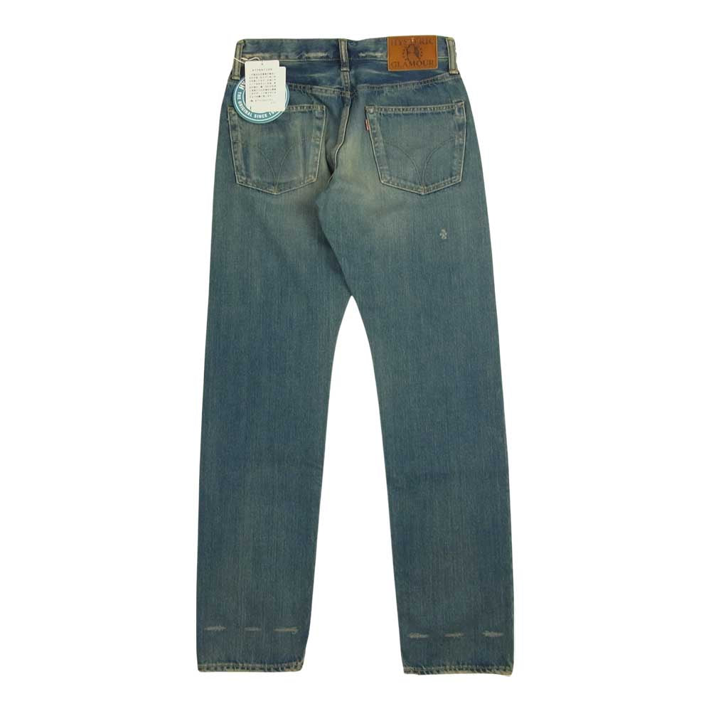 HYSTERIC GLAMOUR ヒステリックグラマー 02193AP13 スタッズ デニム  SP加工 スリム ストレート ジーンズ インディゴブルー系 28【新古品】【未使用】【中古】