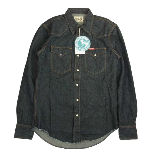 HYSTERIC GLAMOUR ヒステリックグラマー 02203AH09 HYSTERIC バック刺繍 ウエスタン デニム シャツ インディゴブルー系 S【新古品】【未使用】【中古】