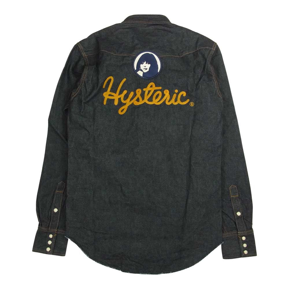 HYSTERIC GLAMOUR ヒステリックグラマー 02203AH09 HYSTERIC バック刺繍 ウエスタン デニム シャツ インディゴブルー系 S【新古品】【未使用】【中古】