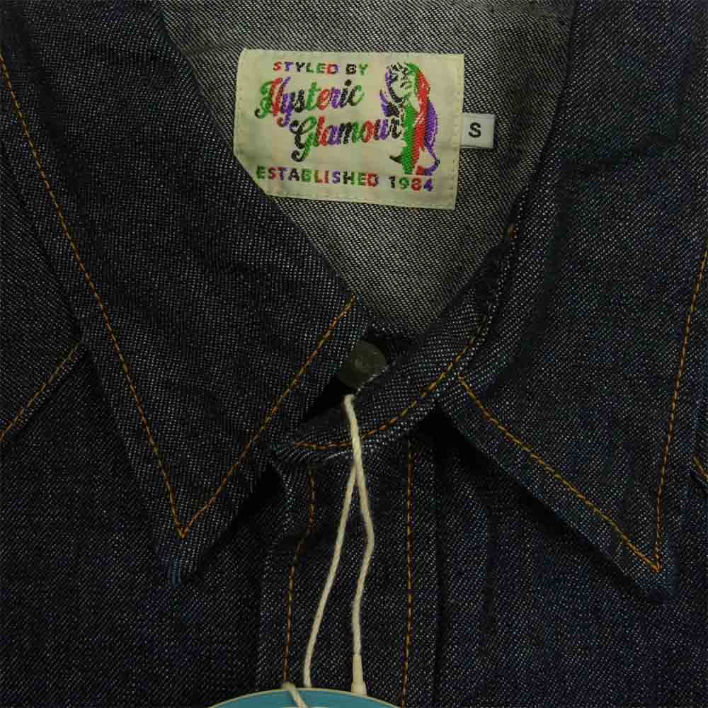 HYSTERIC GLAMOUR ヒステリックグラマー 02203AH09 HYSTERIC バック刺繍 ウエスタン デニム シャツ インディゴブルー系 S【新古品】【未使用】【中古】