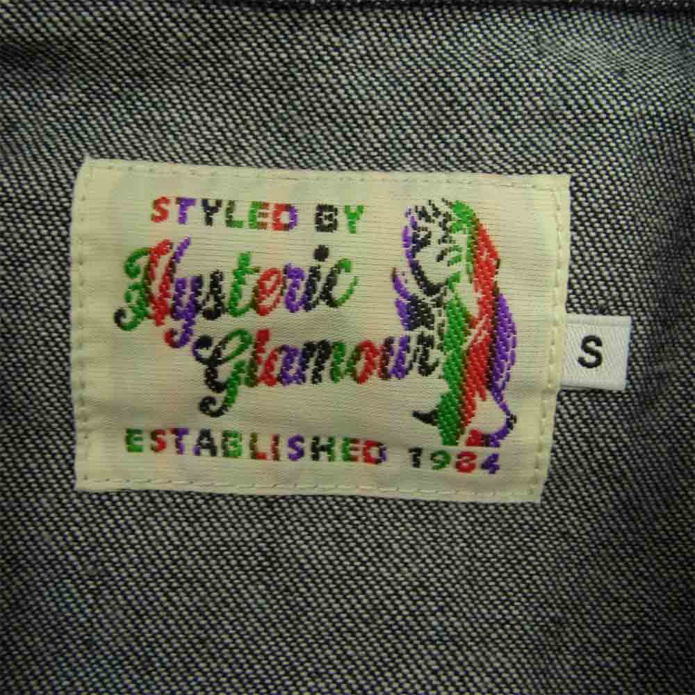 HYSTERIC GLAMOUR ヒステリックグラマー 02203AH09 HYSTERIC バック刺繍 ウエスタン デニム シャツ インディゴブルー系 S【新古品】【未使用】【中古】