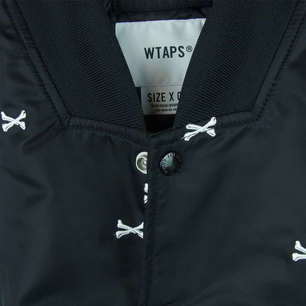 WTAPS ダブルタップス 22SS 221TQDT-JKM01 TEAM JACKET NYLON TWILL TEXTILE クロスボーン刺繍 ナイロン チーム ジャケット ブラック系 02【新古品】【未使用】【中古】