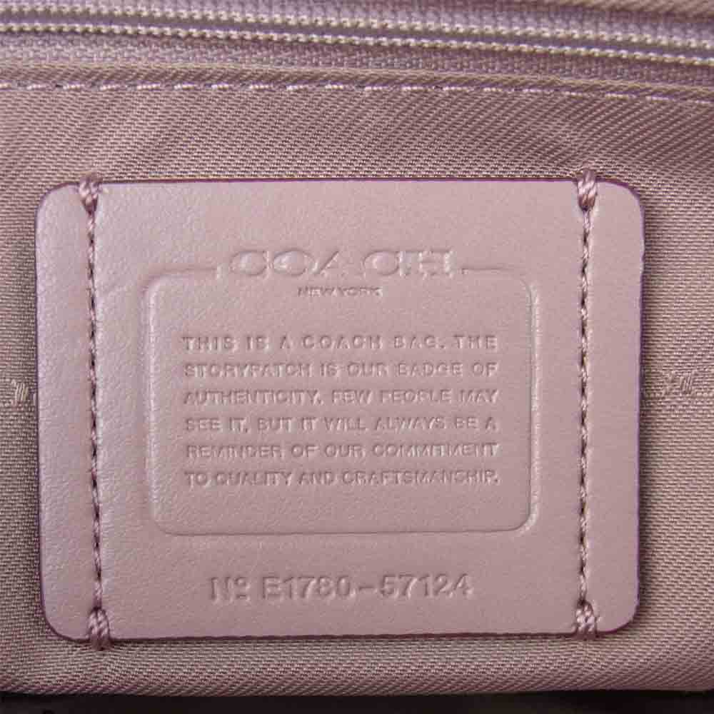 COACH コーチ E1780-57124 イーディー 28 ポリッシュド ペブルレザー ショルダー バッグ ピンク系【美品】【中古】