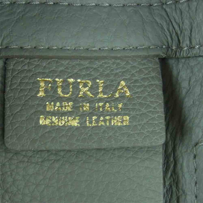 Furla フルラ 2way ショルダー バッグ レザー イタリア製 グレー系