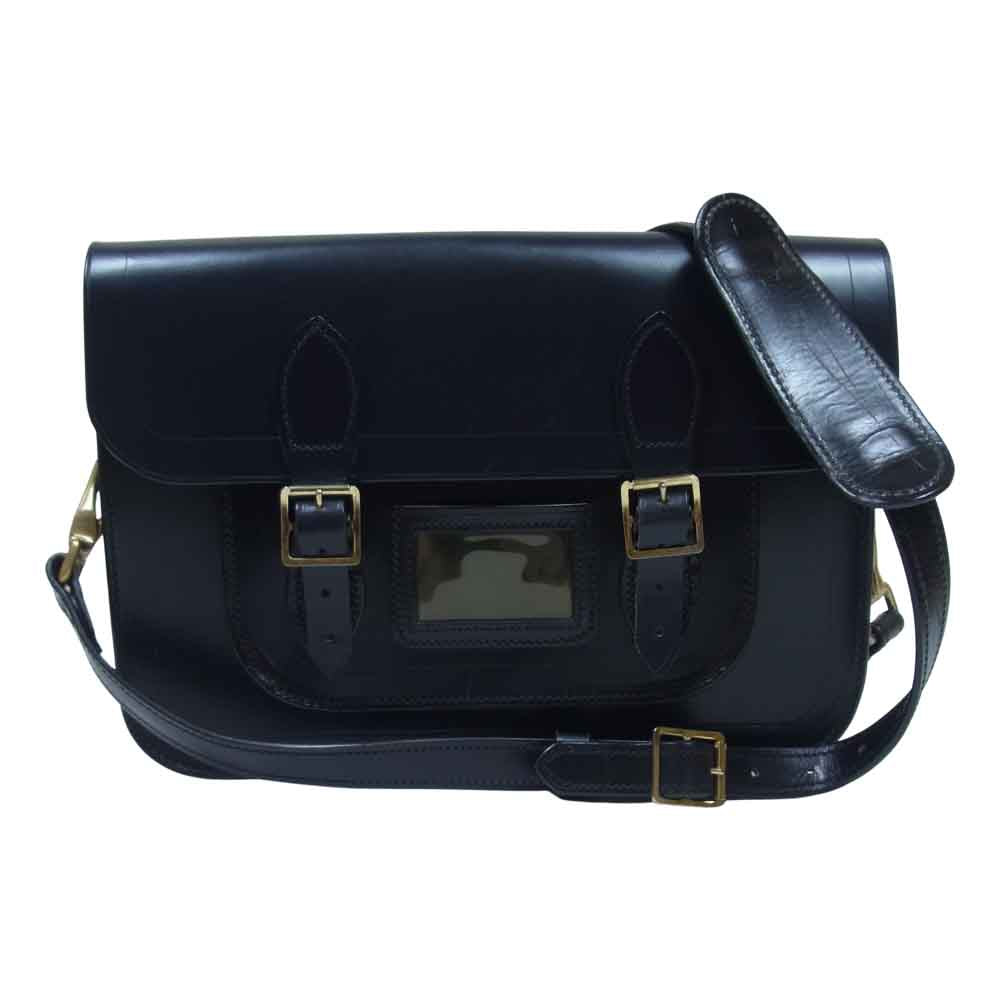 ラザフォード 英国製 レザー ショルダー バッグ ブラック系【中古】