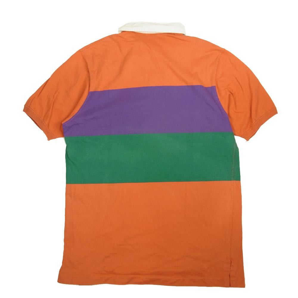 POLO RALPH LAUREN ポロ・ラルフローレン ヴィンテージ USA製 90s 半袖 ラガー シャツ ラグビー シャツ マルチカラー系 L【中古】