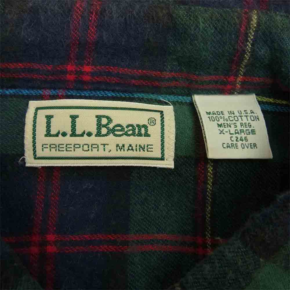 L.L.Bean 00's 厚手 チェック柄 ネルシャツ  ブルガリア製
