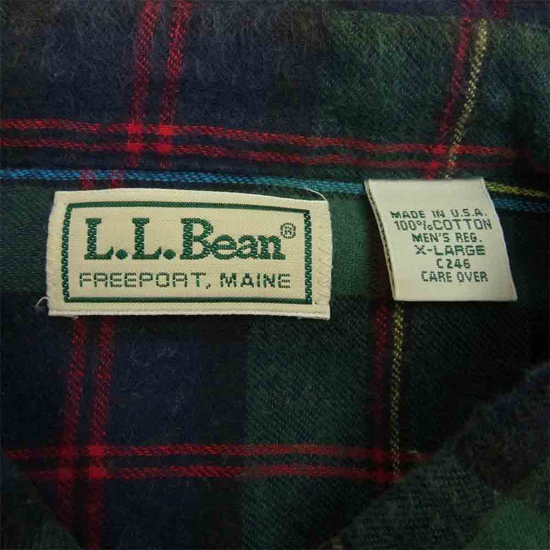 L.L.Bean エルエルビーン ヴィンテージ s s USA製 ネルシャツ B.D