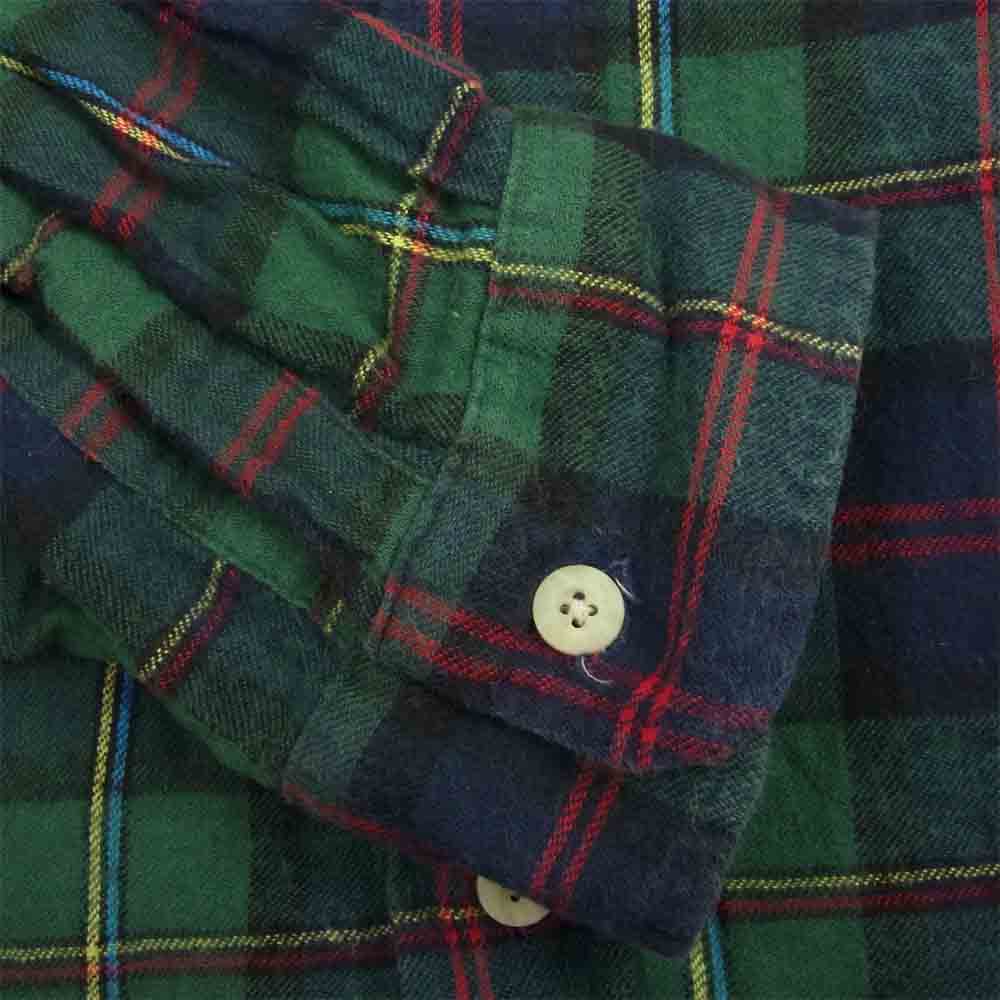 L.L.Bean エルエルビーン ヴィンテージ 80s 90s USA製 ネルシャツ B.D 長袖 チェックシャツ グリーン系 XL【中古】