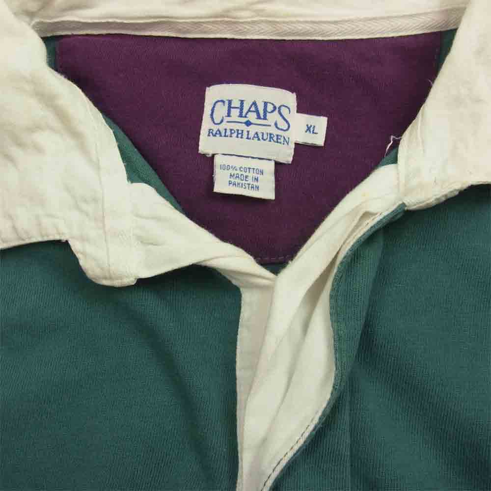 チャップス ラルフローレン ヴィンテージ 90s 長袖 ラガー シャツ ラグビー シャツ マルチカラー系 XL【中古】