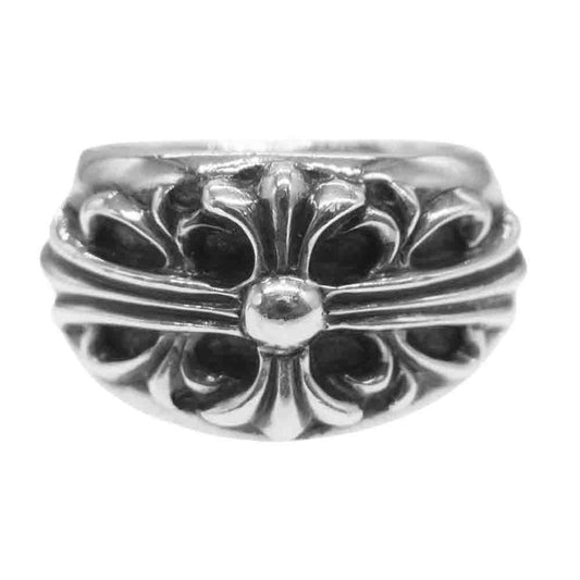 CHROME HEARTS クロムハーツ（原本有） Floral Cross Ring フローラルクロスリング シルバー系【中古】