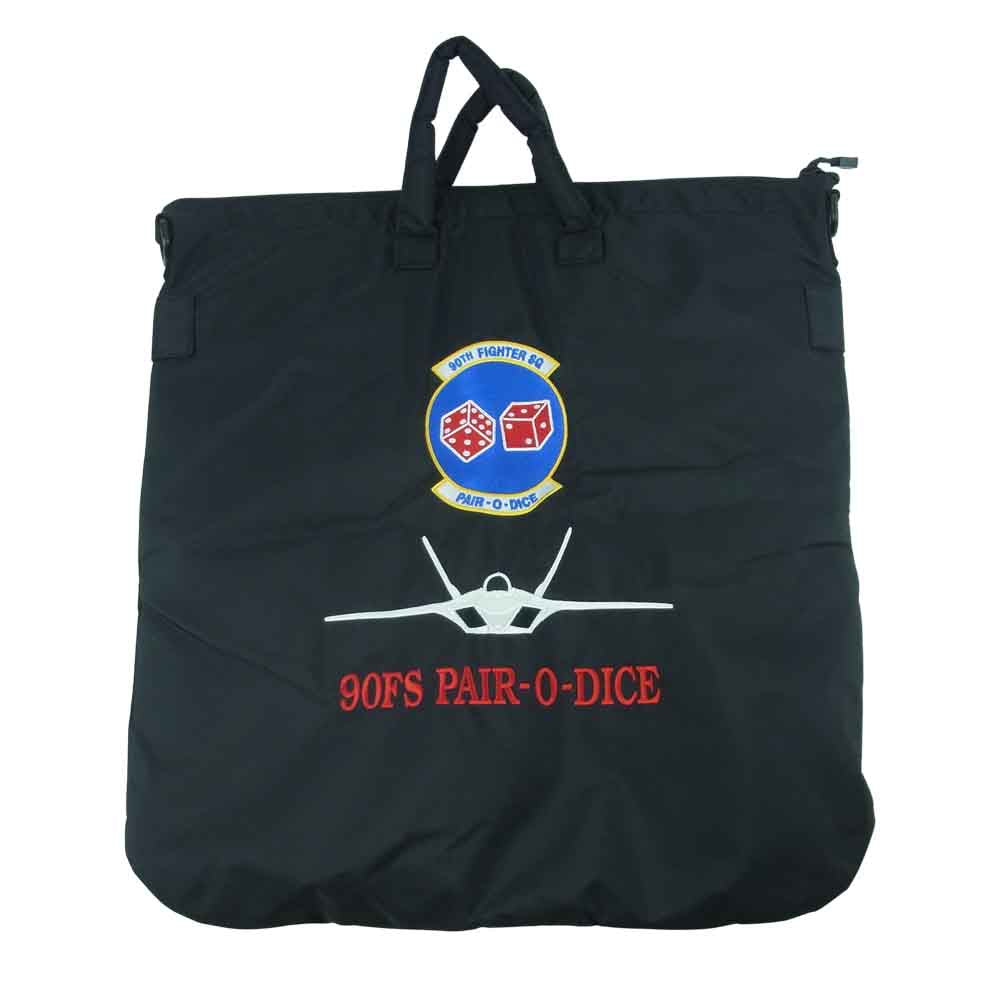 アメリカ軍 USAF 90th FS F-22 BAG HELMET ヘルメット トート バッグ ブラック系【美品】【中古】