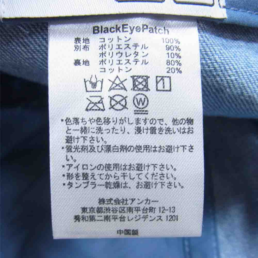 ブラックアイパッチ 21AW B EMBLEM DENIM CAP デニム 刺繍 キャップ インディゴブルー系【美品】【中古】