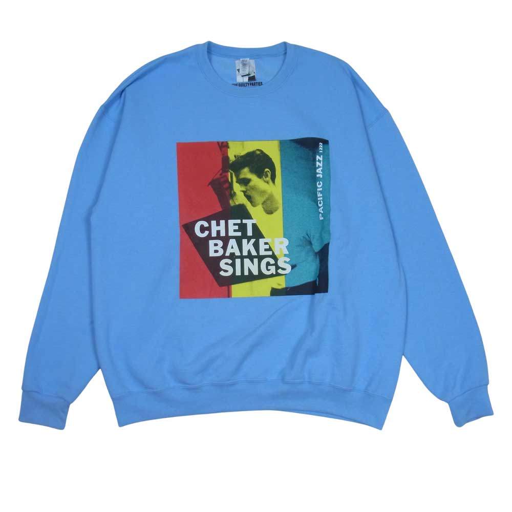 WACKO MARIA ワコマリア 22SS CHETBAKER-WM-SS01 CHET BAKER チェット ベイカー CREW NECK SWEAT SHIRT ( TYPE-1 ) クルーネック スウェット ライトブルー系 XL【美品】【中古】