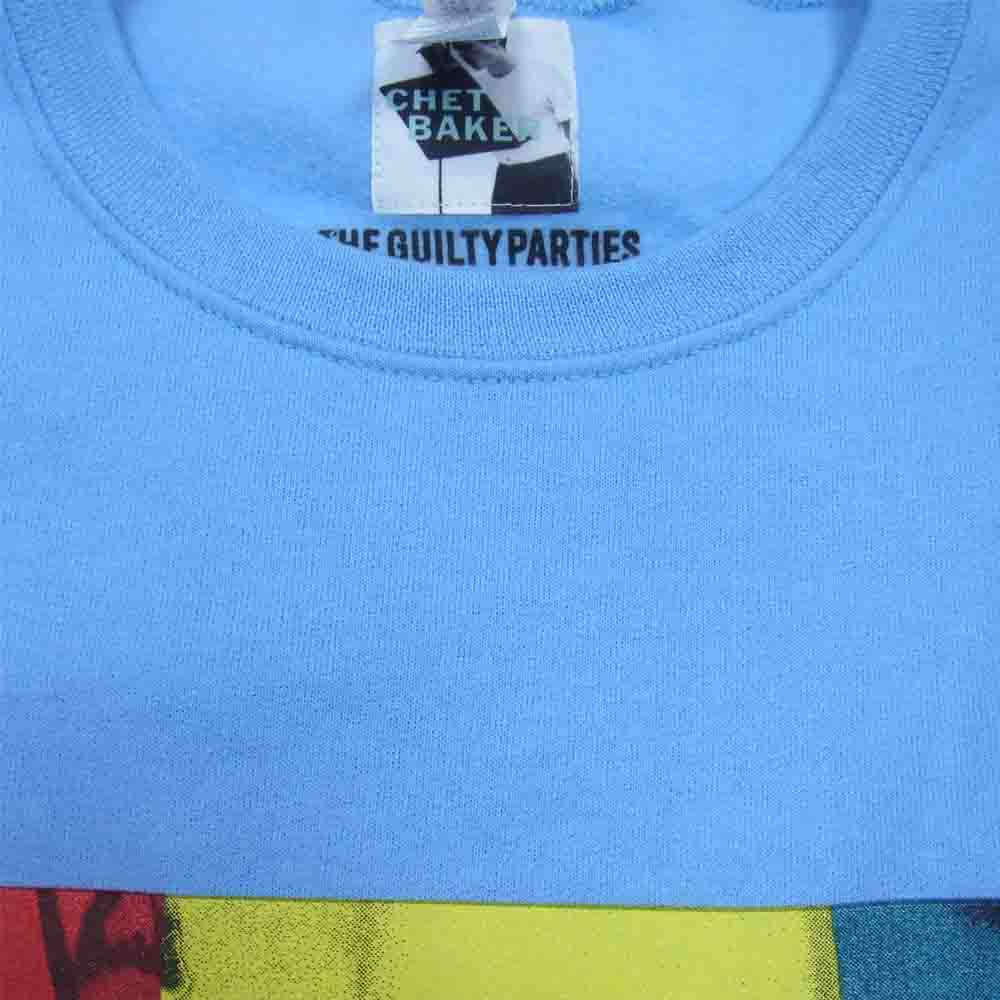 WACKO MARIA ワコマリア 22SS CHETBAKER-WM-SS01 CHET BAKER チェット ベイカー CREW NECK SWEAT SHIRT ( TYPE-1 ) クルーネック スウェット ライトブルー系 XL【美品】【中古】