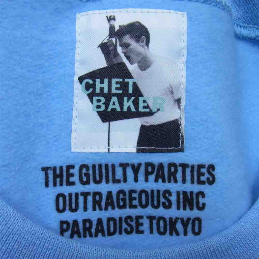 WACKO MARIA ワコマリア 22SS CHETBAKER-WM-SS01 CHET BAKER チェット ベイカー CREW NECK SWEAT SHIRT ( TYPE-1 ) クルーネック スウェット ライトブルー系 XL【美品】【中古】