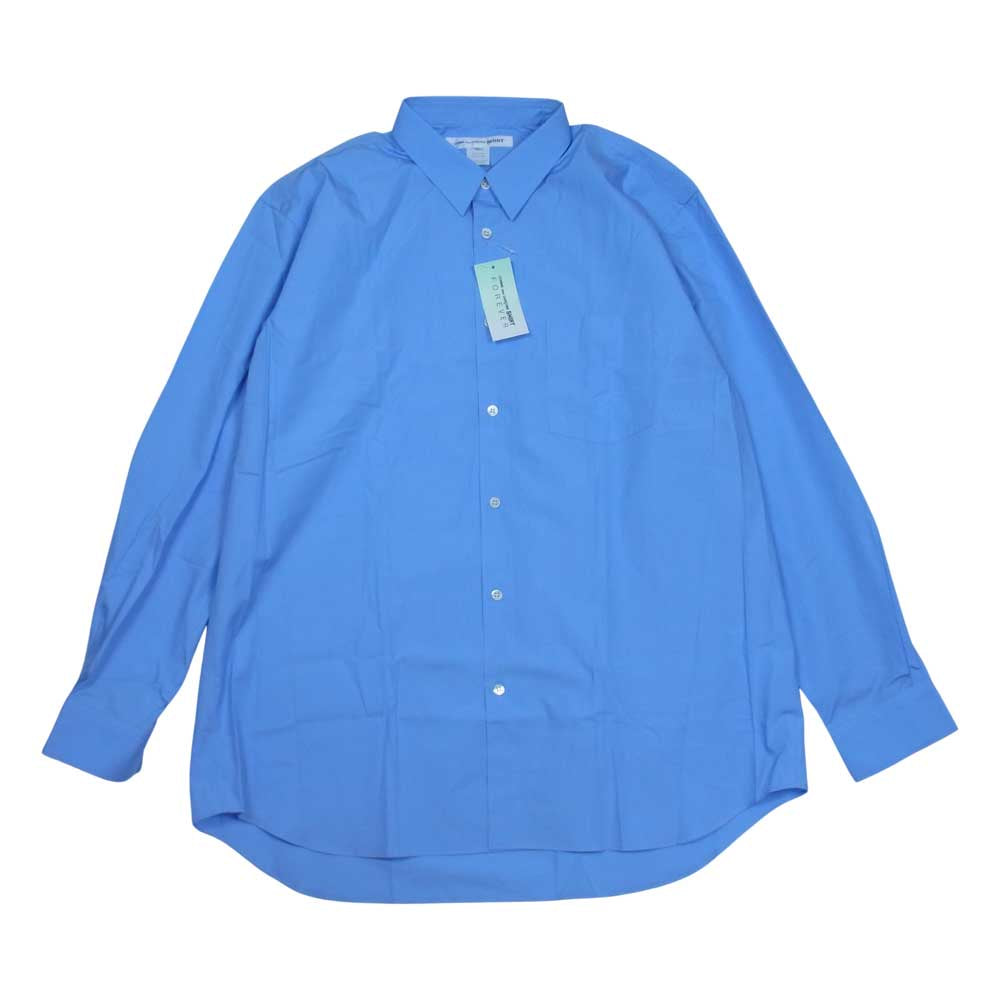 COMME des GARCONS コムデギャルソン 22SS FZ-B011-PER-6 SHIRT FOREVER Wide Classic Plain Cotton Long Sleeve Shirt ワイド クラシック 長袖シャツ ライトブルー系 XL【極上美品】【中古】