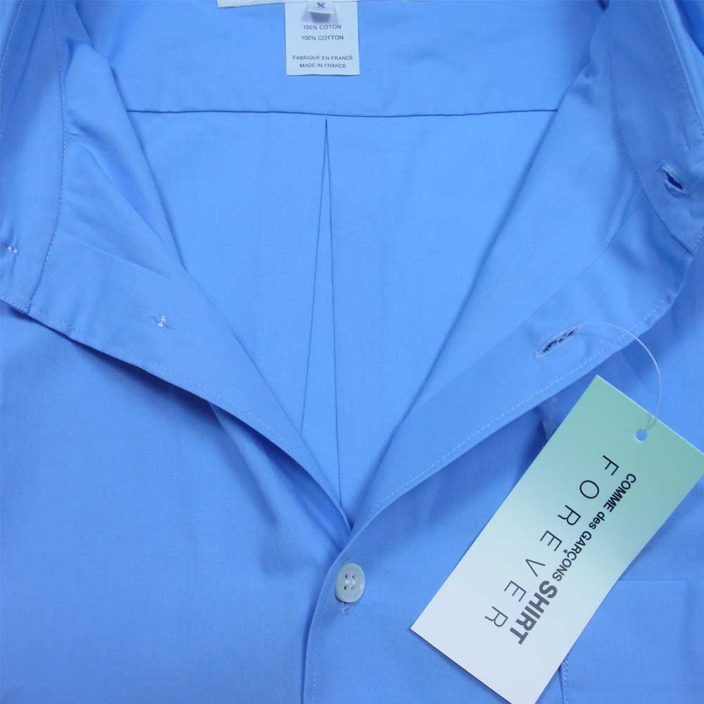 COMME des GARCONS コムデギャルソン 22SS FZ-B011-PER-6 SHIRT FOREVER Wide Classic Plain Cotton Long Sleeve Shirt ワイド クラシック 長袖シャツ ライトブルー系 XL【極上美品】【中古】