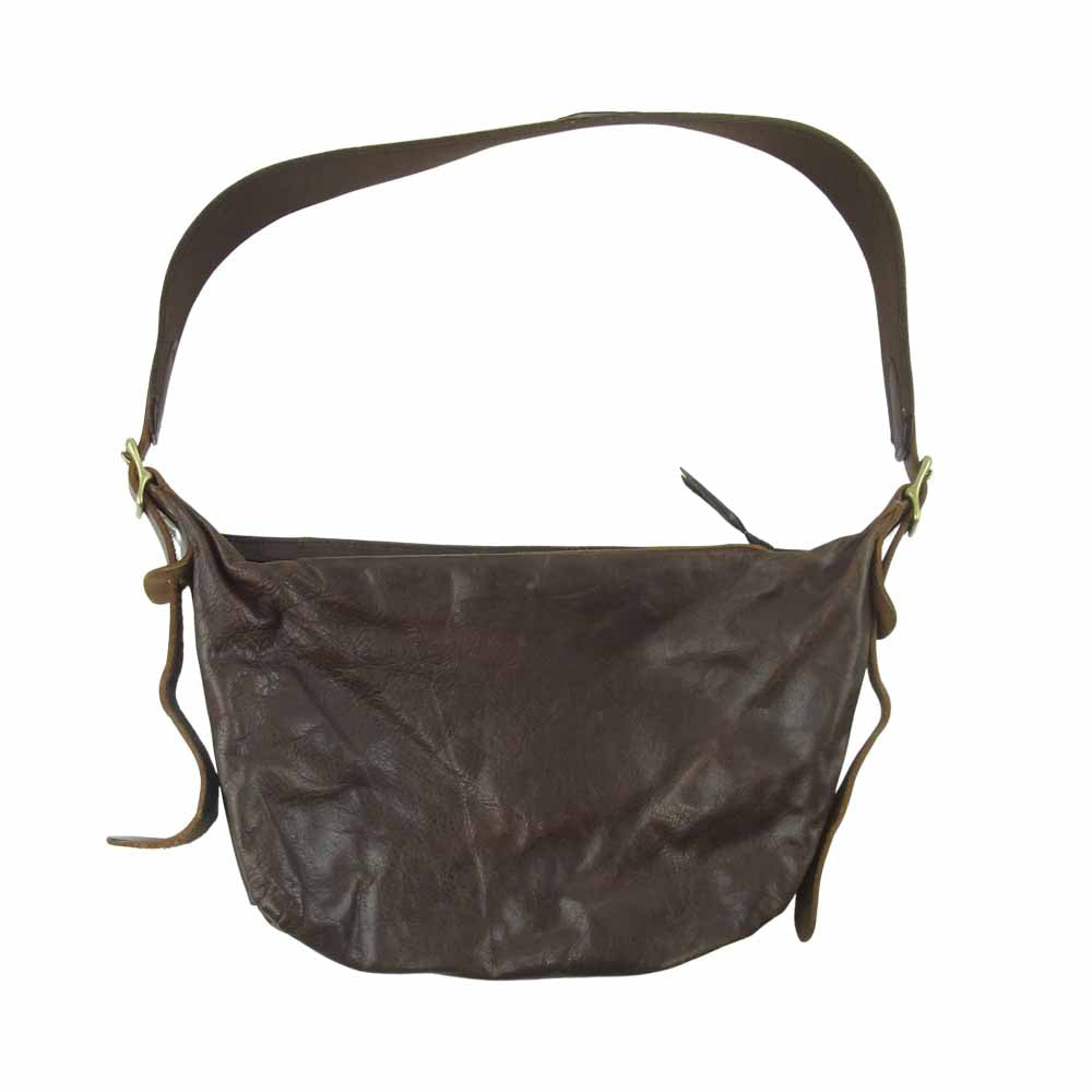 スロウ レザー ショルダー バッグ ダークブラウン系【中古】