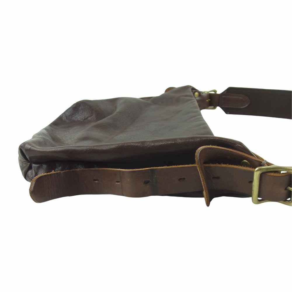 スロウ レザー ショルダー バッグ ダークブラウン系【中古】