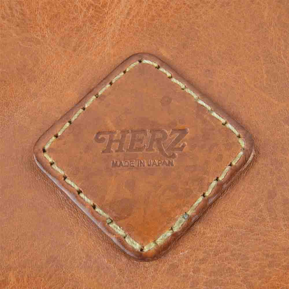 HERZ ヘルツ トリプル ファスナー ボディ バッグ ワン ショルダー 日本製 ブラウン系【中古】