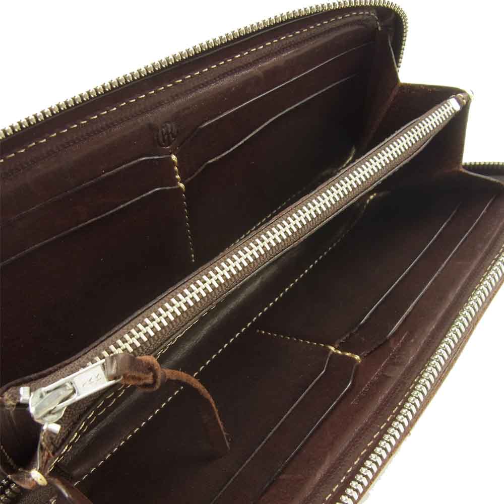 REDMOON レッドムーン ラウンド ファスナー ロング ウォレット 長財布 ブラウン系【中古】
