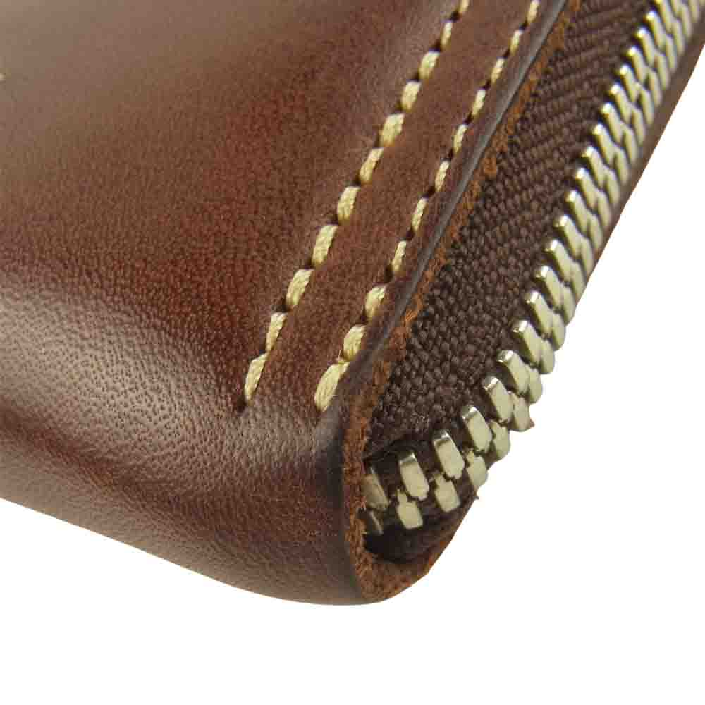 REDMOON レッドムーン ラウンド ファスナー ロング ウォレット 長財布 ブラウン系【中古】