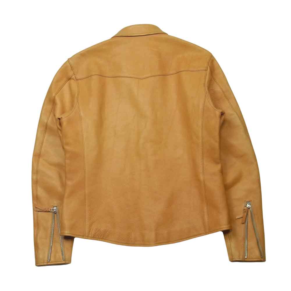 テンジン ワークス JS01TN シングル カラー レザー ライダース ジャケット ブラウン系 44【中古】