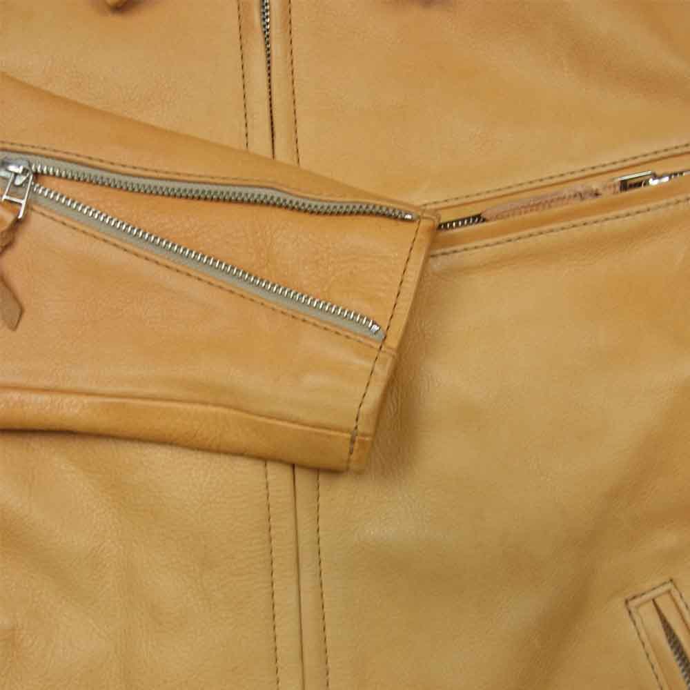 テンジン ワークス JS01TN シングル カラー レザー ライダース ジャケット ブラウン系 44【中古】