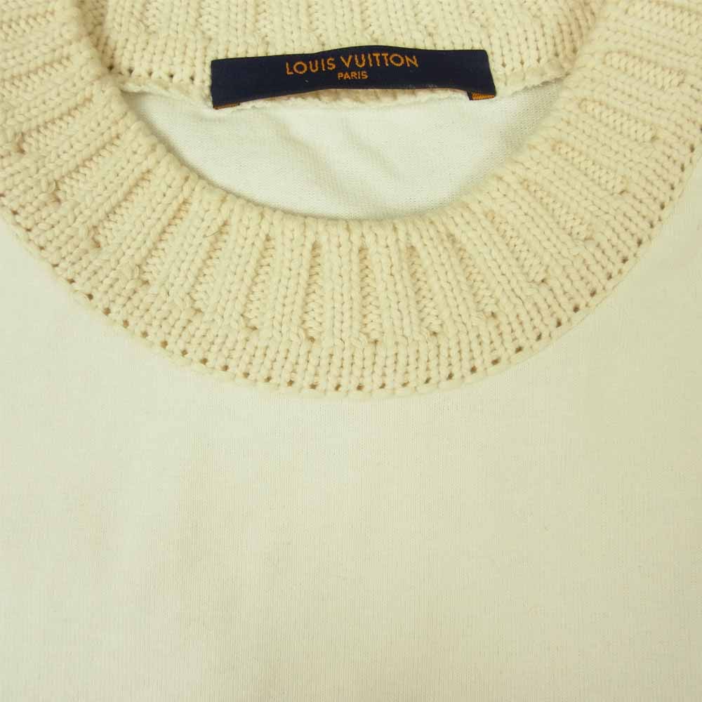 LOUIS VUITTON ルイ・ヴィトン 1A9GMP 国内正規品 NIGO ニゴー ロゴ刺繍 モックネック Tシャツ サイズL ホワイト系 L【美品】【中古】