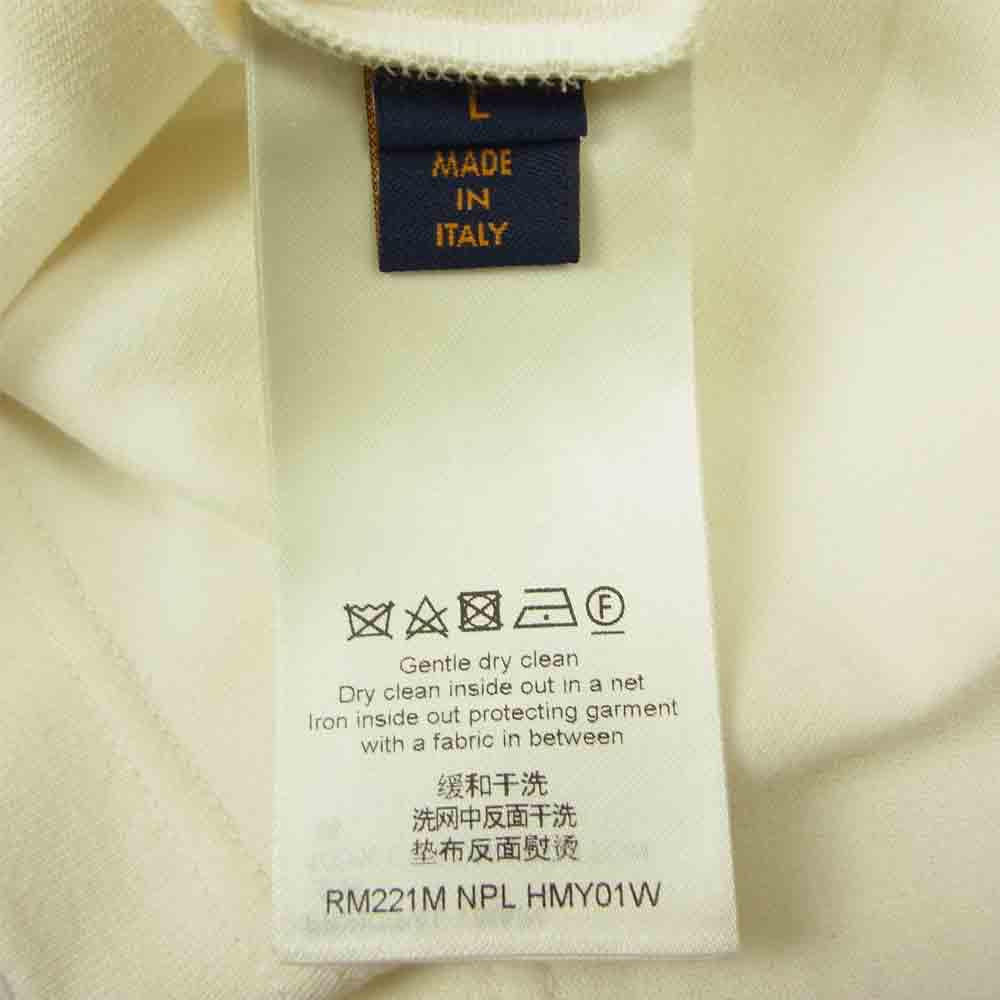 LOUIS VUITTON ルイ・ヴィトン 1A9GMP 国内正規品 NIGO ニゴー ロゴ刺繍 モックネック Tシャツ サイズL ホワイト系 L【美品】【中古】