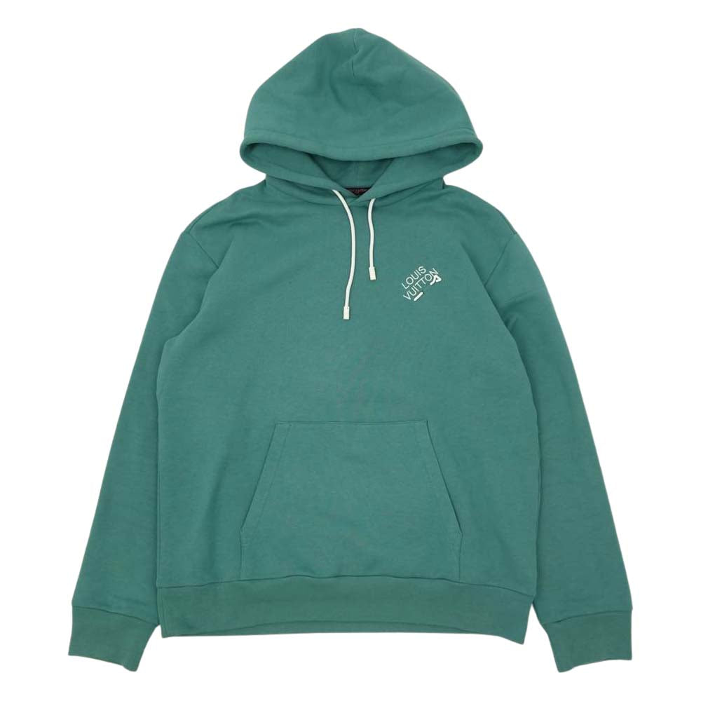 LOUIS VUITTON ルイ・ヴィトン 1A99VZ 国内正規品 エンブロイダリー シグネチャー フーディ グリーン系 L【中古】