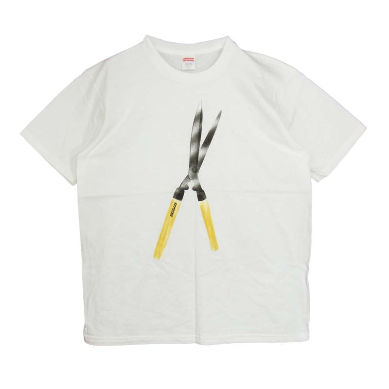 Supreme シュプリーム 19SS Shears Tee シザーズ ハサミ プリント Tシャツ 半袖 ホワイト系 S【極上美品】【中古】