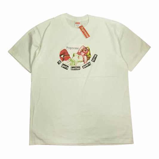 Supreme シュプリーム 19SS It Gets Better Every Time Tee プリント Tシャツ 半袖 ホワイト系 M【新古品】【未使用】【中古】