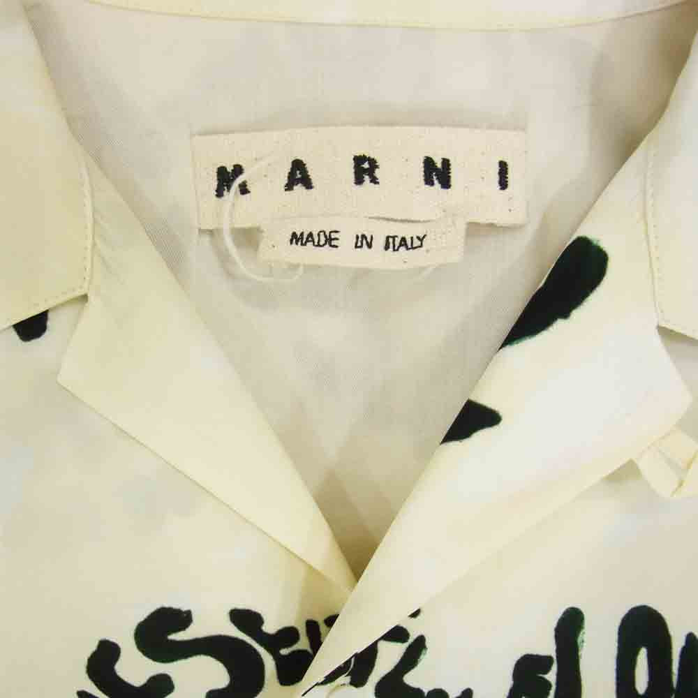 MARNI マルニ CUMU0213A0 S53973 イタリア製 Floral Print Short Sleeve Shirt フラワー プリント オープンカラー シャツ オフホワイト系 46【美品】【中古】