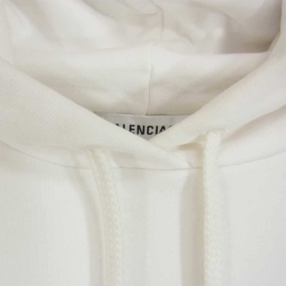 BALENCIAGA バレンシアガ 501656 MODE BBロゴ プリント フーディー パーカー  ホワイト系 S【中古】