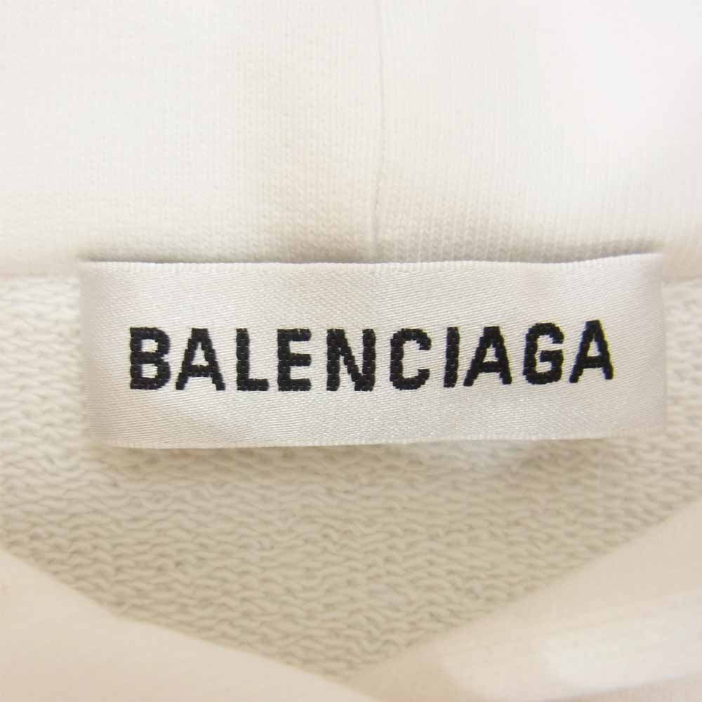 BALENCIAGA バレンシアガ 501656 MODE BBロゴ プリント フーディー パーカー  ホワイト系 S【中古】