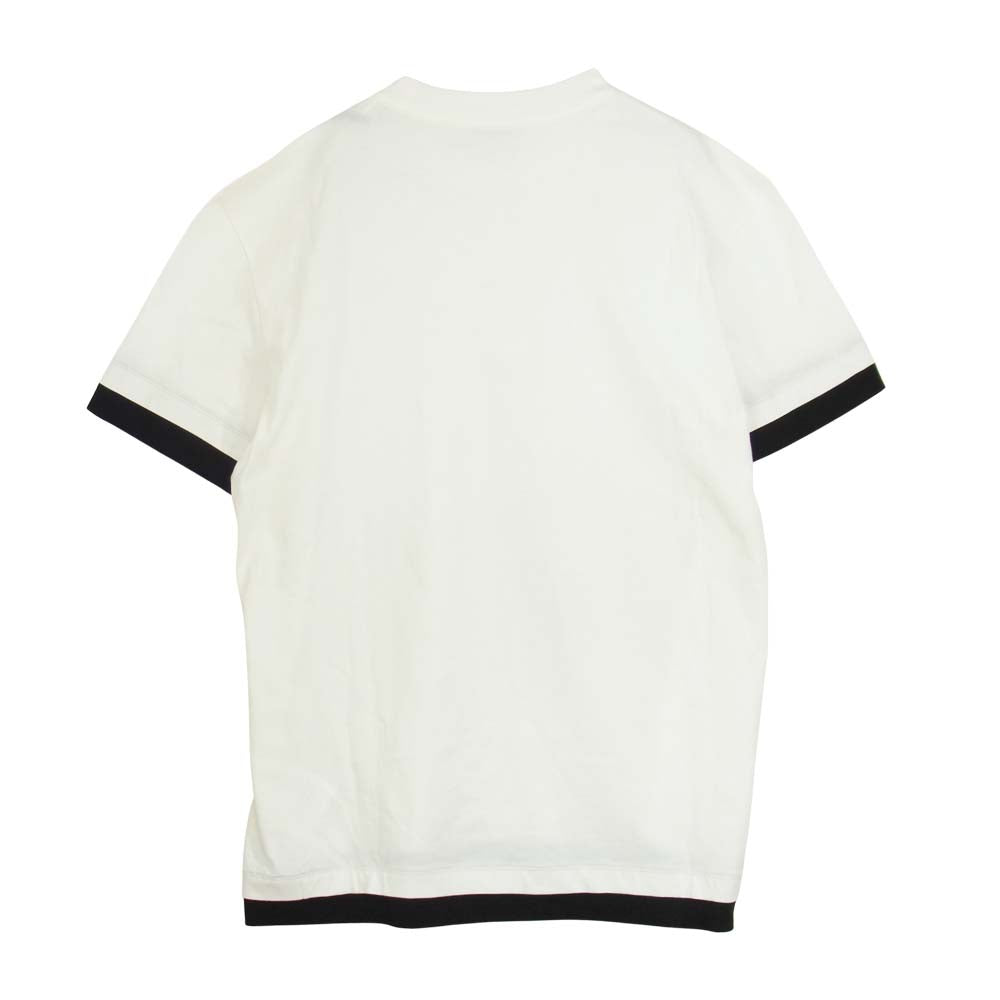 MONCLER モンクレール 21SS H10918C00017-8390T ジャパンタグ コットン ロゴ プリント レイヤード Tシャツ ホワイト系 L【極上美品】【中古】