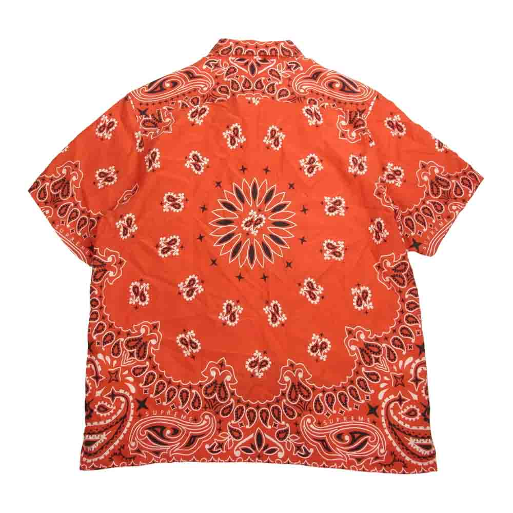 Supreme シュプリーム 21SS Bandana Silk S/S Shirt バンダナ シルク シャツ レッド系 L【中古】