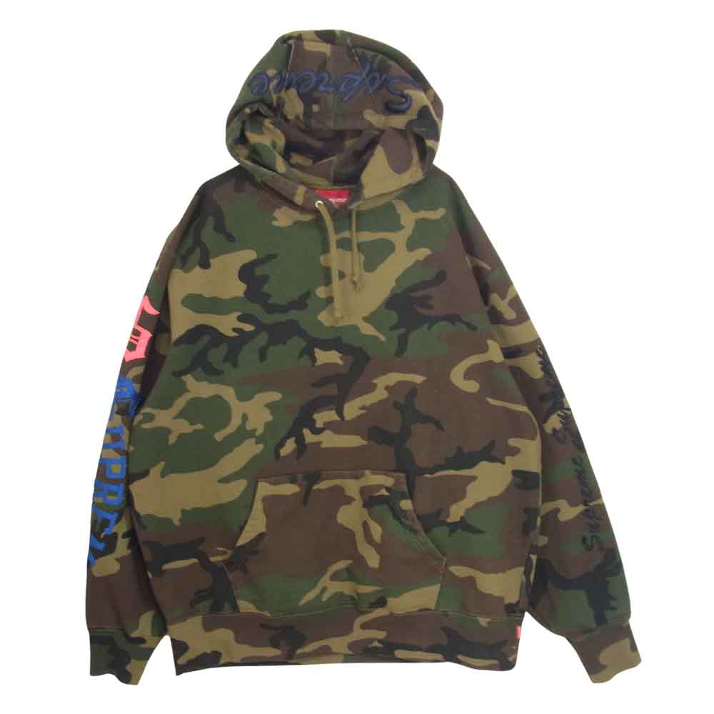 Supreme シュプリーム 21AW Multi Logo Hooded Sweatshirt マルチ ロゴ スウェット シャツ パーカー カーキ系 XL【中古】