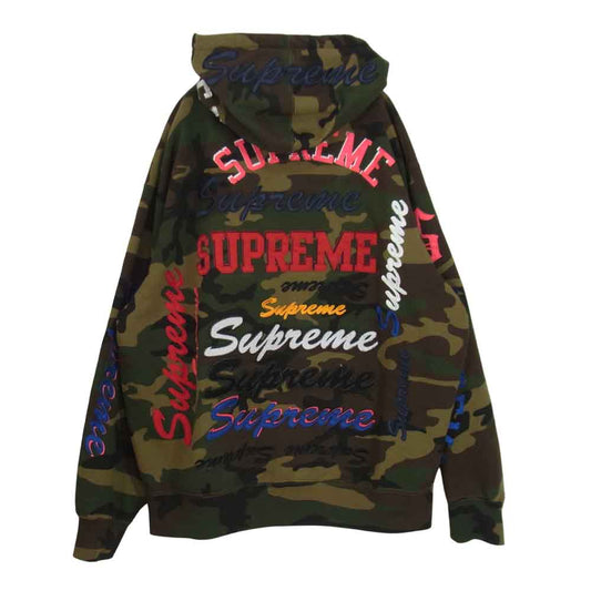 Supreme シュプリーム 21AW Multi Logo Hooded Sweatshirt マルチ ロゴ スウェット シャツ パーカー カーキ系 XL【中古】