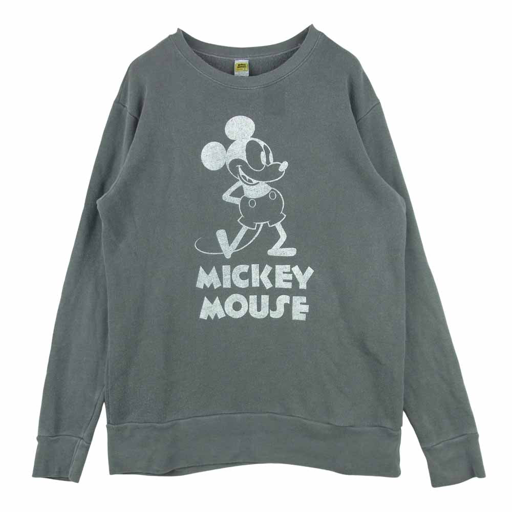 ベルバシーン ミッキー クルーネック スウェット コットン アメリカ製 グレー系 M【中古】