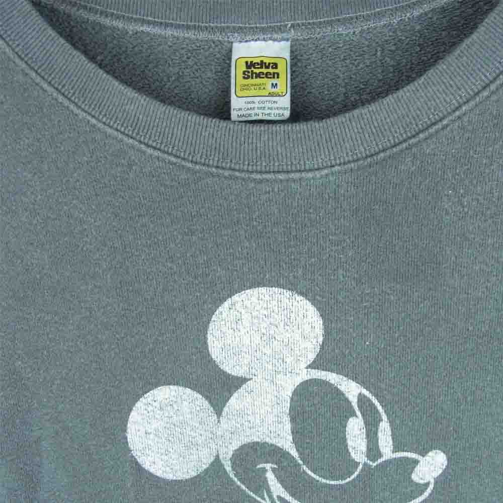 ベルバシーン ミッキー クルーネック スウェット コットン アメリカ製 グレー系 M【中古】