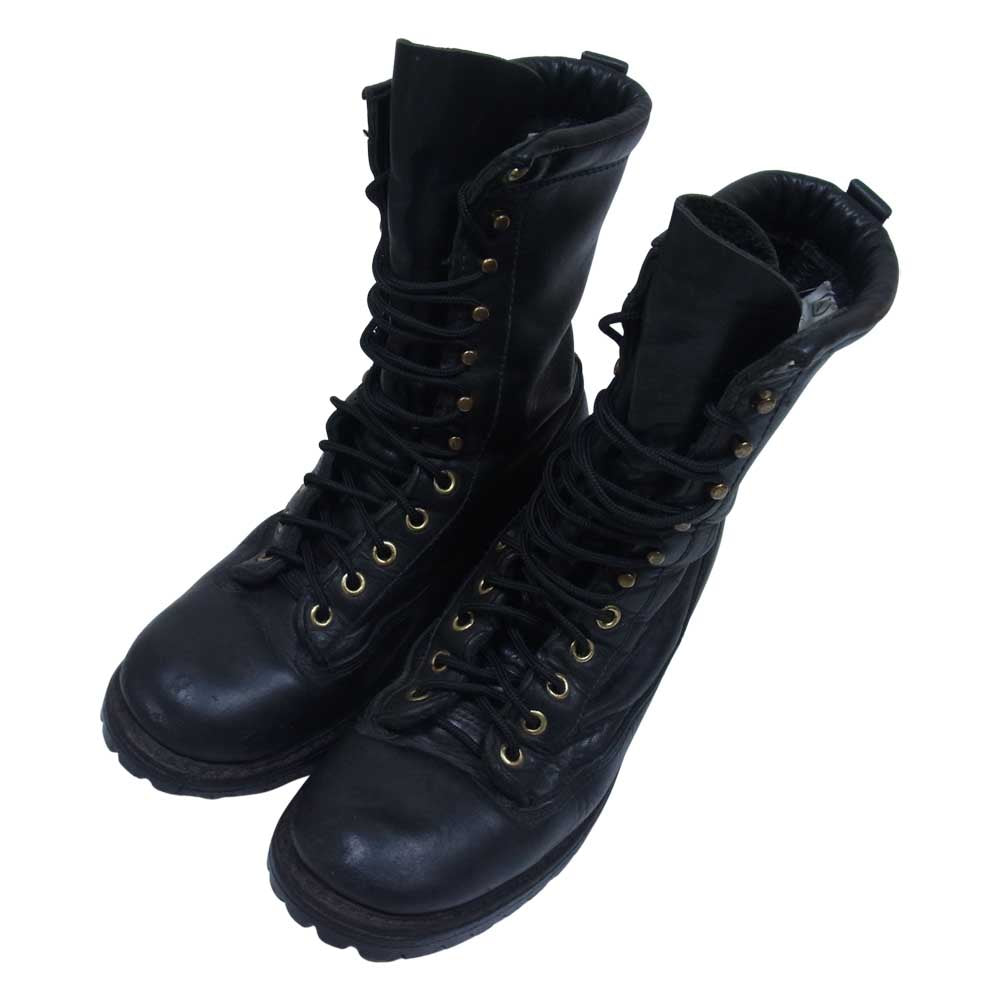 ハソーン USA製 LEATHER BOOTS レザー 編上げ ブーツ ブラック系 内寸約27cm程度【中古】